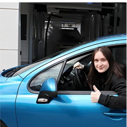 Customer leaving a JetWash touchless wash